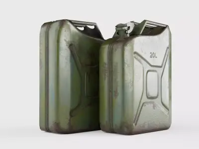 An old German canister Free low-poly 3D model