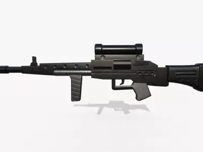 Stylized Saigo gun Low-poly 3D model