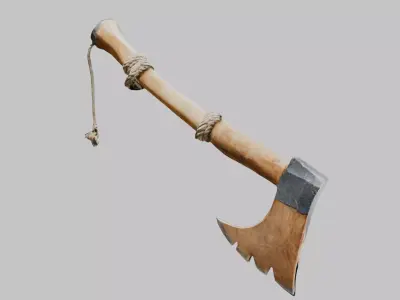 Wooden Axe Low-poly 3D model purchase