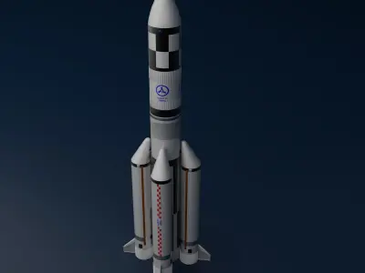 Rocket Low-poly 3D model