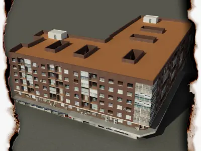 Building Collection 57-60 Low-poly 3D model