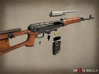 AAA FPS Dragunov SVD Low-poly 3D model