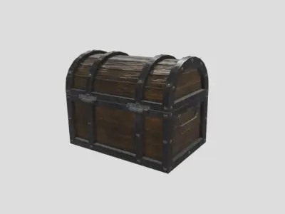 Medieval Low Poly Chest Free 3D model