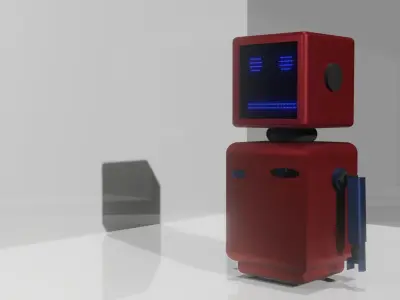 robot - cyberpunk Low-poly 3D model