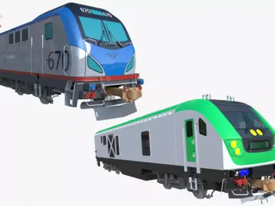 Locomotives Siemens ACS-64 and SC-44 3D Model Pack