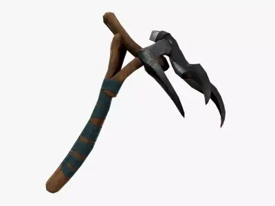 Lowpoly Weapon Pitchfork - Game Ready - Textured PBR Low-poly 3D model