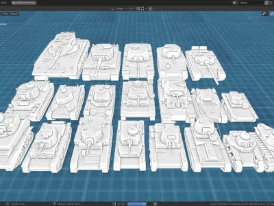 20 TANKS BASE MESHES VOL 1 3D Model Pack