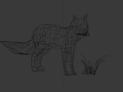 Low Poly Fox polygonal Low-poly 3D model purchase