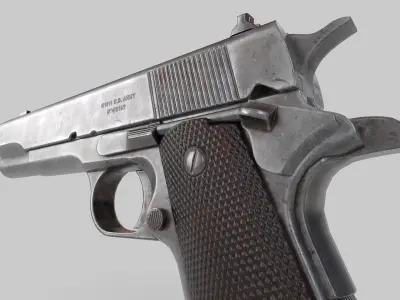 M1911 Pistol Low-Poly 3D Model Low-poly 3D model
