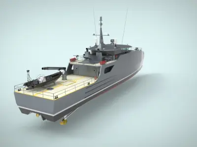 Coastguard Patrol Ship 3D model V1