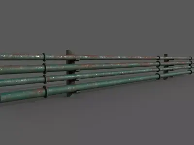 Industrial Pipes Low-poly 3D model
