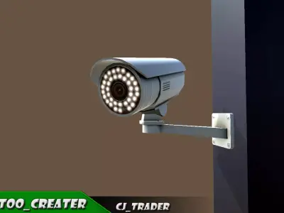 CCTV Camera low poly 3d model Low-poly 3D model