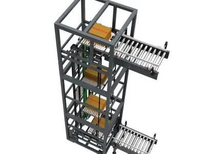 Continuous Vertical Conveyor or Z type lifter chain hoist System 3D model