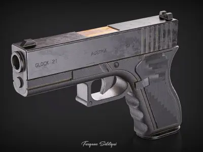 Glock Pistol PBR Low-poly 3D model