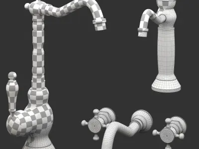 Chester Classic Style Kitchen Tap 3D model