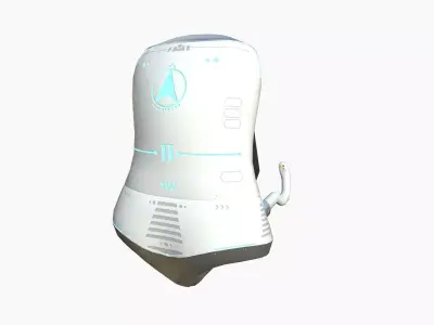 Jetpack J01 White Blue - SciFi Character Design Low-poly 3D model