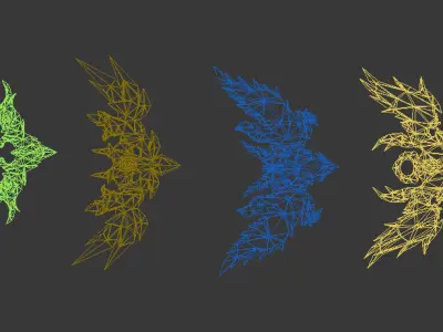 bow and arrow Game anime Low-poly 3D model