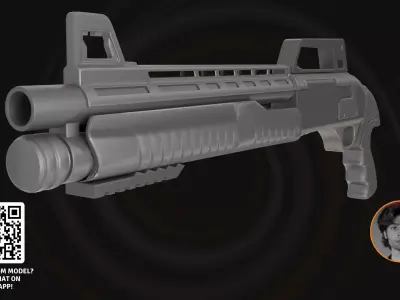 Apex Predator Tactical Shotgun - Special Ops Heavy 3D Firearm 3D model