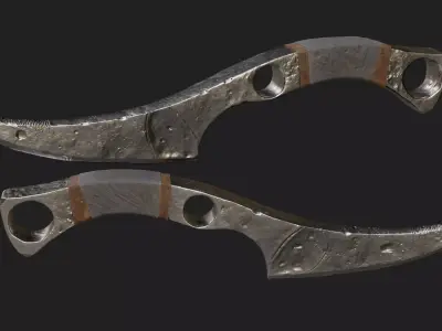 Antique Knife Game Ready Low-poly 3D model
