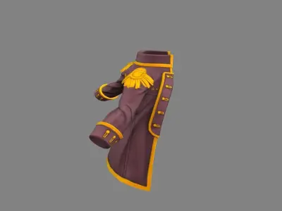 Cartoon pirate captain coat Low-poly 3D model