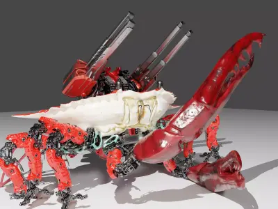 Carb-War-Robot-Cyberpunk 3D model