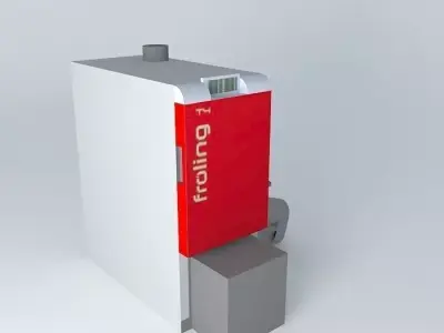 Fröling T4 wood chips boiler, agitator on the RIGHT Free 3D model