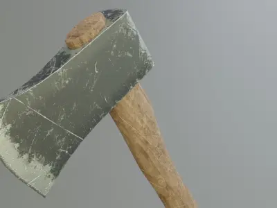 Medieval ax for game Low-poly 3D model