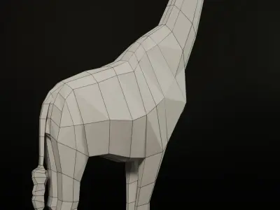 Giraffe - low poly model wooden Free 3D model