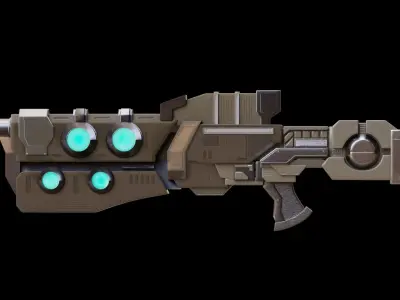 Futuristic Gun 3D model 6