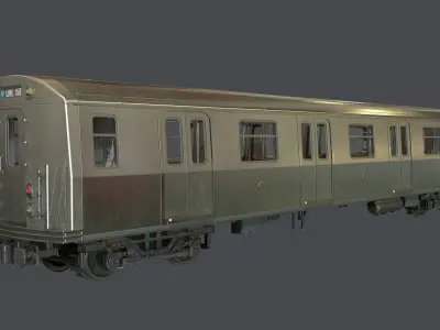 Metro subway train Low-poly 3D model