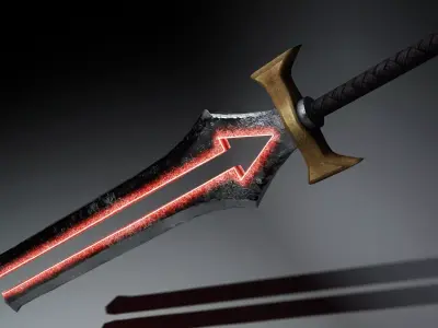 Low Poly Fantasy Sword 2 Low-poly 3D model
