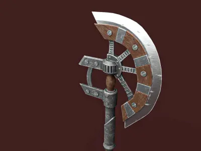 Steampunk Axe Low-poly 3D model purchase