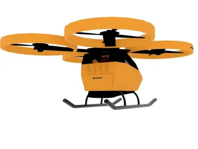 3d drone model with two propellers flying in air 3D print model