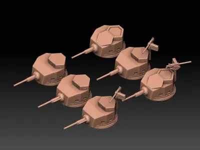 M2A4 Tank Turret ROYALTY FREE VERSION 3D print model