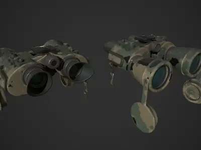 Military Binoculars Low-poly 3D model