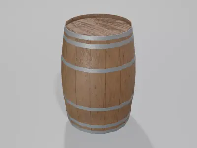 Medium Toasted Lowpoly Bourbon Barrel Low-poly 3D model
