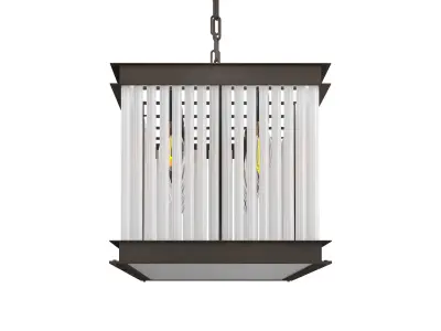 Rod Frosted Chandelier 3D model