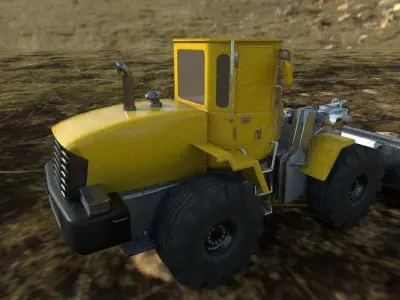 Bulldozer Low-poly 3D model buy