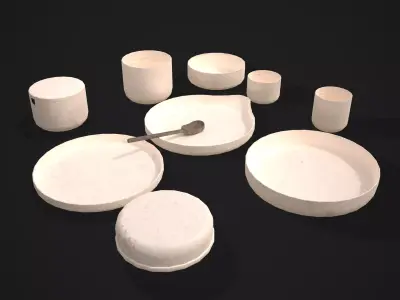 Clay Pottery  Low-poly 3D model