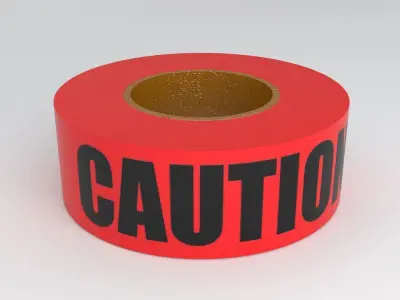 Caution Tape Red 3D model