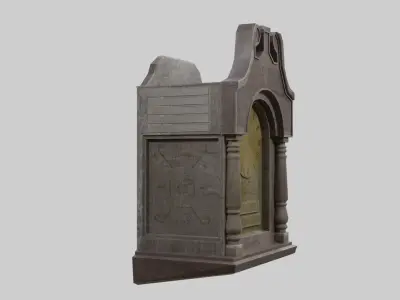 Old vintage furniture realistic low poly - 2 Low-poly 3D model