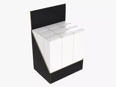 Paper boxes on tray set 3D model