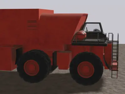 Open Pit Mine Service Truck Low-poly 3D model