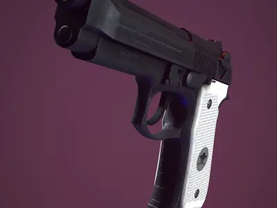 Beretta 92fs Black Low-poly 3D model
