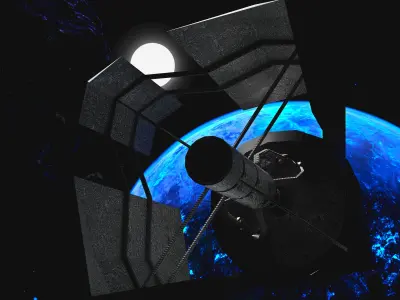 Space Telescope Satellite Low-poly 3D model