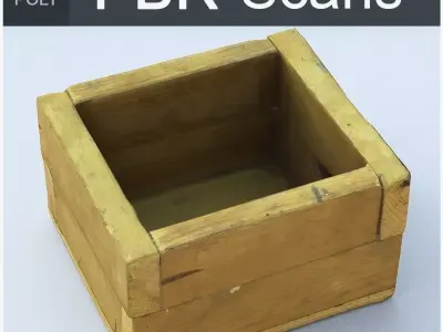 Box Low Poly wooden Low-poly 3D model purchase