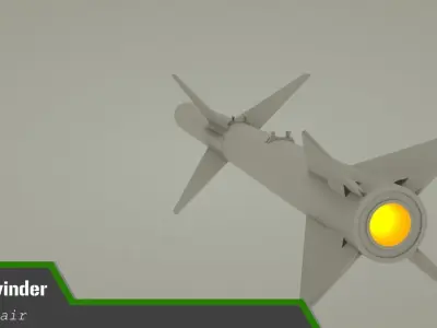 AIM-7 Sparrow Non-Textured 3D model