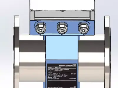 Endress Hauser DN100 4in Promag Flowmeter 3D model