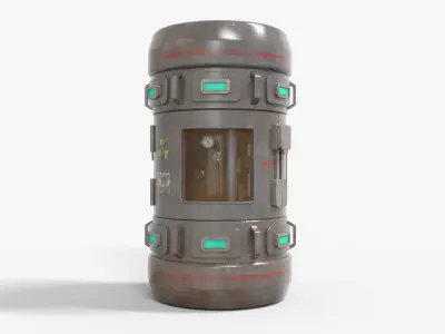 Tritium Container Hydrogen-3 Low-poly 3D model