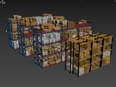 Storage shelves 3D model purchase